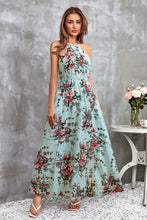 Lade das Bild in den Galerie-Viewer, Ärmelloses Blaues Hoher Ausschnitt Maxikleid
