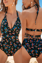 Lade das Bild in den Galerie-Viewer, Floraler Leichter Halt Neckholder-Badeanzug
