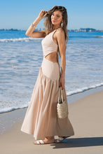 Lade das Bild in den Galerie-Viewer, ?rmelloses Cut-out Maxikleid in Beige
