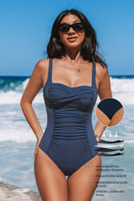 Lade das Bild in den Galerie-Viewer, Verstellbare Träger Perioden-Badeanzug mit seitlichen Rüschen
