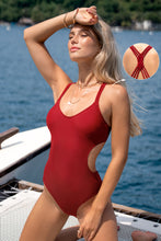 Lade das Bild in den Galerie-Viewer, Eco Monokini-Badeanzug mit Cut-out und überkreuzten Trägern
