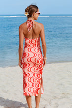 Lade das Bild in den Galerie-Viewer, Abstraktes Quadratischer Ausschnitt Strick-Midikleid
