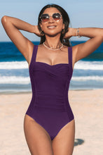 Lade das Bild in den Galerie-Viewer, Burgunderfarbener Bauchweg-Badeanzug
