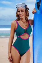 Lade das Bild in den Galerie-Viewer, Grüner Breite Träger U-Draht Badeanzug
