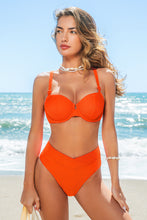 Lade das Bild in den Galerie-Viewer, Orange Bügel-Bikini-Set mit gekreuzten Trägern
