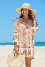 Lade das Bild in den Galerie-Viewer, 3/4 Ärmel Minikleid mit gerüschtem Saum
