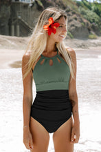 Lade das Bild in den Galerie-Viewer, Badeanzug mit Schlüsselloch und Tunnelzug
