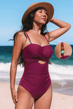 Lade das Bild in den Galerie-Viewer, Kastanienbrauner Badeanzug mit quadratischem Ausschnitt
