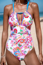 Lade das Bild in den Galerie-Viewer, Retro Boho Bauchweg-Badeanzug mit Crossback-Design
