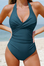 Lade das Bild in den Galerie-Viewer, Neckholder-Badeanzug mit Rüschen und Twist-Front

