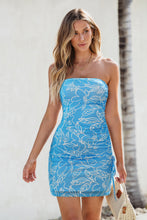 Lade das Bild in den Galerie-Viewer, Ärmelloses Blumiges Mini-Bandeaukleid
