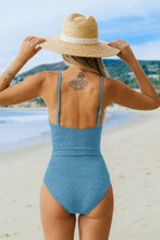 Lade das Bild in den Galerie-Viewer, Bauchweg-Badeanzug mit V-Ausschnitt und Wellenschliff
