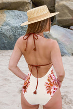 Lade das Bild in den Galerie-Viewer, Floraler Badeanzug mit V-Ausschnitt und Schlüsselloch

