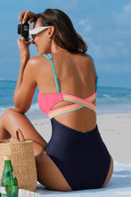 Lade das Bild in den Galerie-Viewer, Colorblock Leichter Halt Verstellbare Träger Badeanzug

