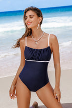 Lade das Bild in den Galerie-Viewer, Verstellbare Träger Leichter Halt Badeanzug mit Kontrastbesatz
