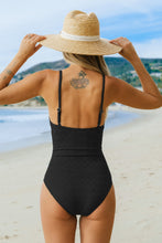 Lade das Bild in den Galerie-Viewer, Schwarzer Bauchkontrolle Jacquard-Badeanzug
