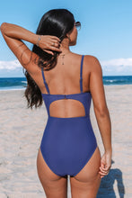 Lade das Bild in den Galerie-Viewer, Marineblauer Bauchweg-Badeanzug mit verstellbaren Trägern
