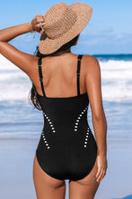 Lade das Bild in den Galerie-Viewer, Schwarzer Bauchweg-Badeanzug mit voller Bedeckung
