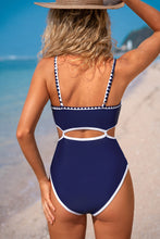Lade das Bild in den Galerie-Viewer, Paisley Leichter Halt Verstellbare Träger Badeanzug mit Cut-Outs
