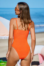 Lade das Bild in den Galerie-Viewer, Orange Strukturierter Mittlerer Halt Badeanzug
