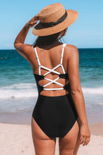 Lade das Bild in den Galerie-Viewer, Asymmetrischer Colorblock Shape Bauchweg-Badeanzug
