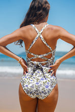 Lade das Bild in den Galerie-Viewer, Romantischer geblümter Badeanzug mit Schnürverschluss
