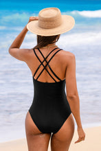 Lade das Bild in den Galerie-Viewer, Schwarzer Mesh-Badeanzug mit Ausschnitt und Bauchansatz

