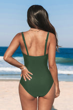 Lade das Bild in den Galerie-Viewer, Dunkelgrüner Shape-Badeanzug mit quadratischem Ausschnitt
