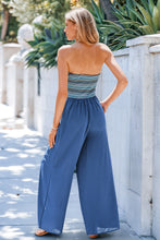 Lade das Bild in den Galerie-Viewer, ?rmelloser Gestreifter Bandeau-Jumpsuit
