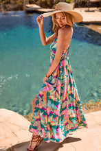 Lade das Bild in den Galerie-Viewer, Abstraktes Ärmelloses Tiefer Ausschnitt Minikleid
