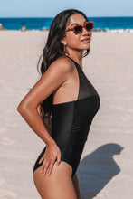 Lade das Bild in den Galerie-Viewer, Schwarzer Bauchweg-Neckholder-Badeanzug
