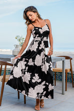Lade das Bild in den Galerie-Viewer, ?rmelloses V-Ausschnitt Maxikleid mit Blumenmuster
