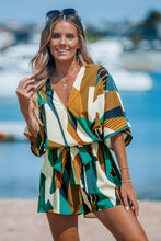 Lade das Bild in den Galerie-Viewer, Abstrakter Geo-Dolman-Strampler mit geradem Bein
