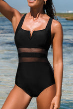 Lade das Bild in den Galerie-Viewer, Mesh-Badeanzug mit V-Draht
