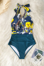 Lade das Bild in den Galerie-Viewer, Bauchkontrolle Geraffter Neckholder-Badeanzug
