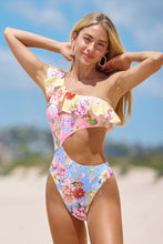 Lade das Bild in den Galerie-Viewer, One-Shoulder-Monokini-Badeanzug mit Rüschenbesatz
