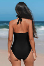 Lade das Bild in den Galerie-Viewer, Klassischer schwarzer Badeanzug mit quadratischem Halsausschnitt
