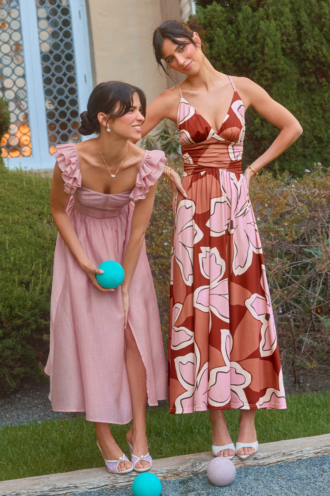 ?rmelloses Tiefer Ausschnitt Maxi-Slipkleid