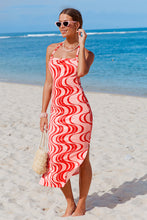 Lade das Bild in den Galerie-Viewer, Abstraktes Quadratischer Ausschnitt Strick-Midikleid
