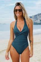 Lade das Bild in den Galerie-Viewer, Neckholder-Badeanzug mit Rüschen und Twist-Front
