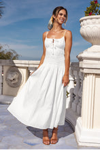 Lade das Bild in den Galerie-Viewer, Ärmelloses Maxikleid mit gesmokter Taille
