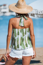 Lade das Bild in den Galerie-Viewer, Abstraktes Ärmelloses Hoher Ausschnitt Strandtop
