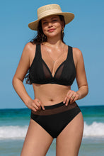 Lade das Bild in den Galerie-Viewer, DD+ Große Cups Mid-Waist Überkreuzte Träger Bikini-Set
