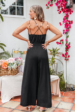 Lade das Bild in den Galerie-Viewer, Ärmelloser Schwarzer V-Ausschnitt Jumpsuit
