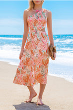 Lade das Bild in den Galerie-Viewer, Abstraktes Ärmelloses Midikleid mit Cut-Out
