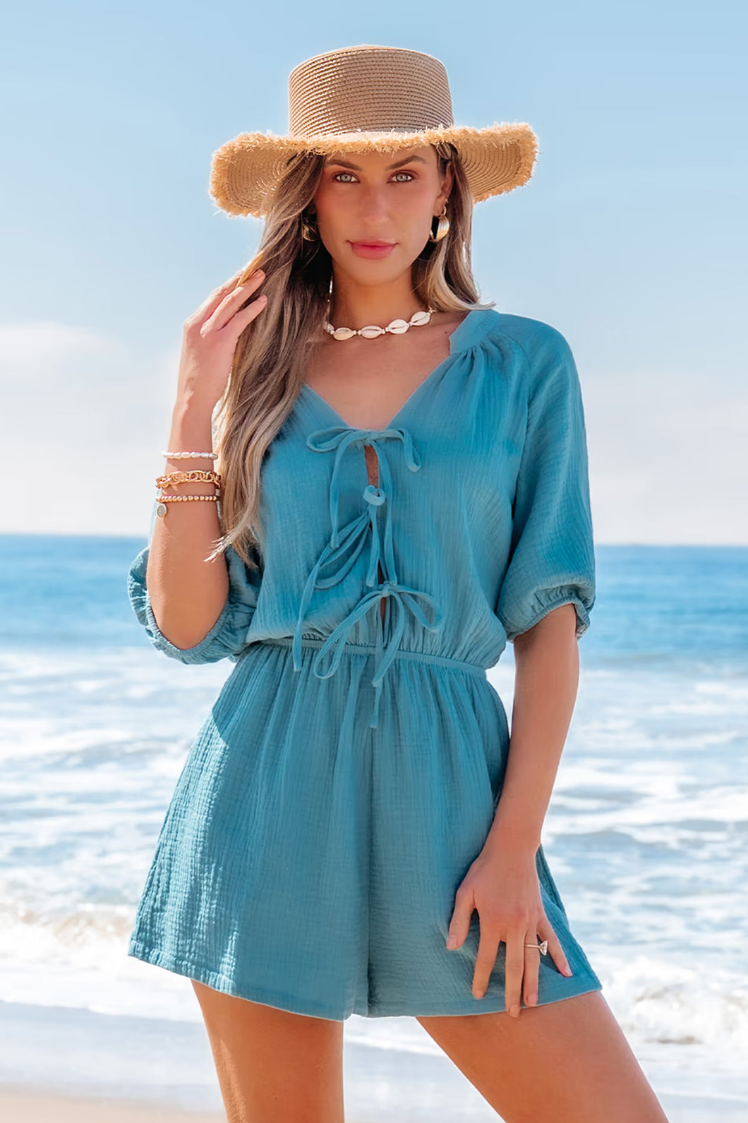 Aqua Halbärmel Strampler