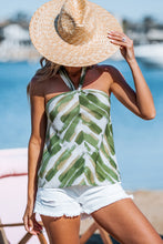 Lade das Bild in den Galerie-Viewer, Abstraktes Ärmelloses Hoher Ausschnitt Strandtop
