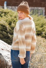 Lade das Bild in den Galerie-Viewer, Apricotfarbener Ombre-Cardigan mit Knopfleiste und Puffärmeln
