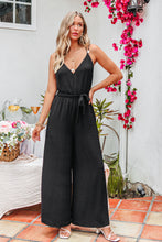 Lade das Bild in den Galerie-Viewer, Ärmelloser Schwarzer V-Ausschnitt Jumpsuit
