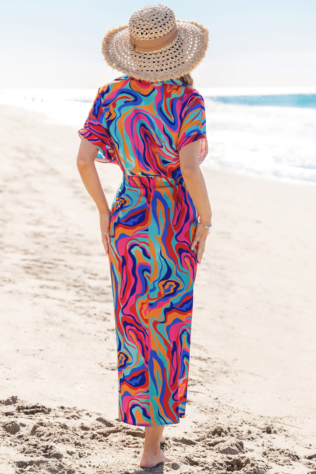 Abstraktes Maxi-Hemdkleid